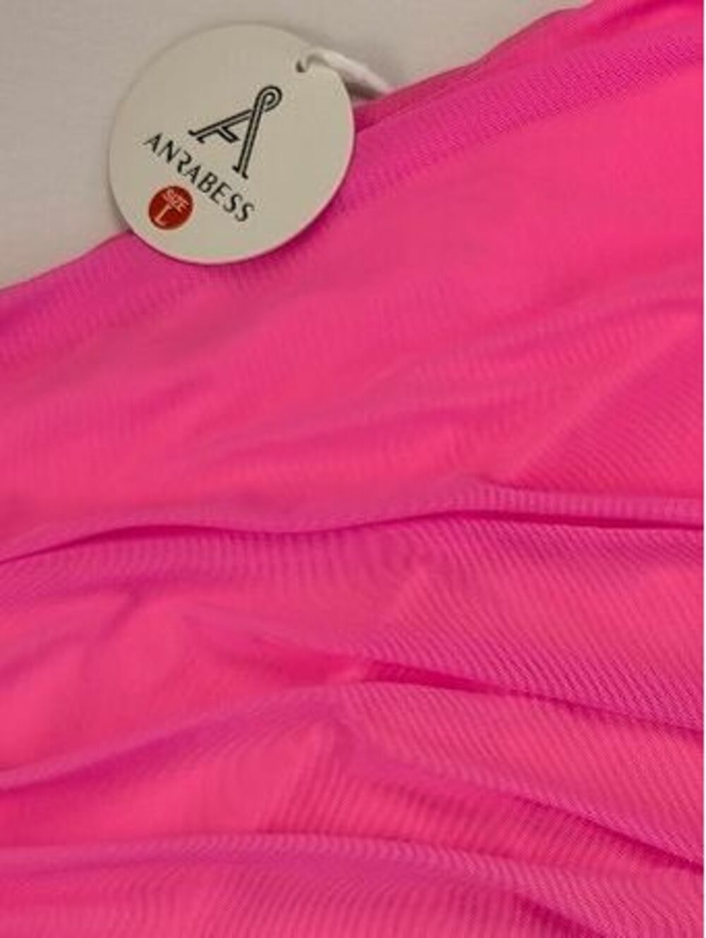 Anrabess Pink One-Shoulder Ruched Bodycon Dress with Long Sleeve - Picture 6 of 9
